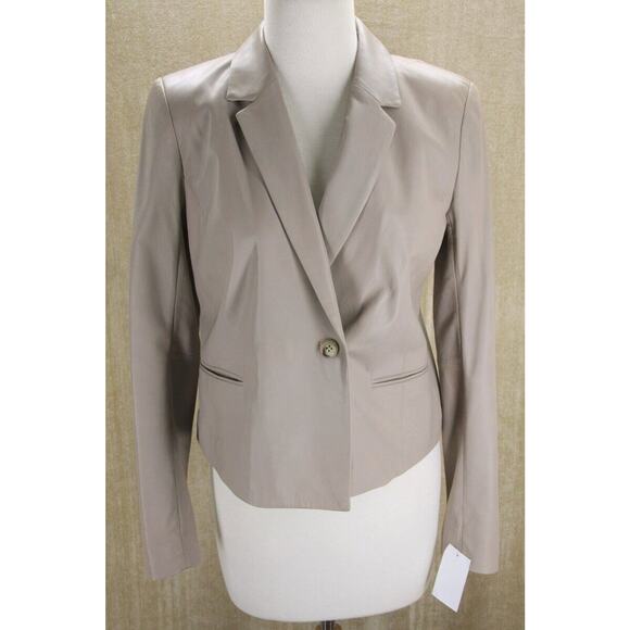 J Brand Grey Lamb Leather Lennox Women's Blazer Jacket Size Small $1095 NWT